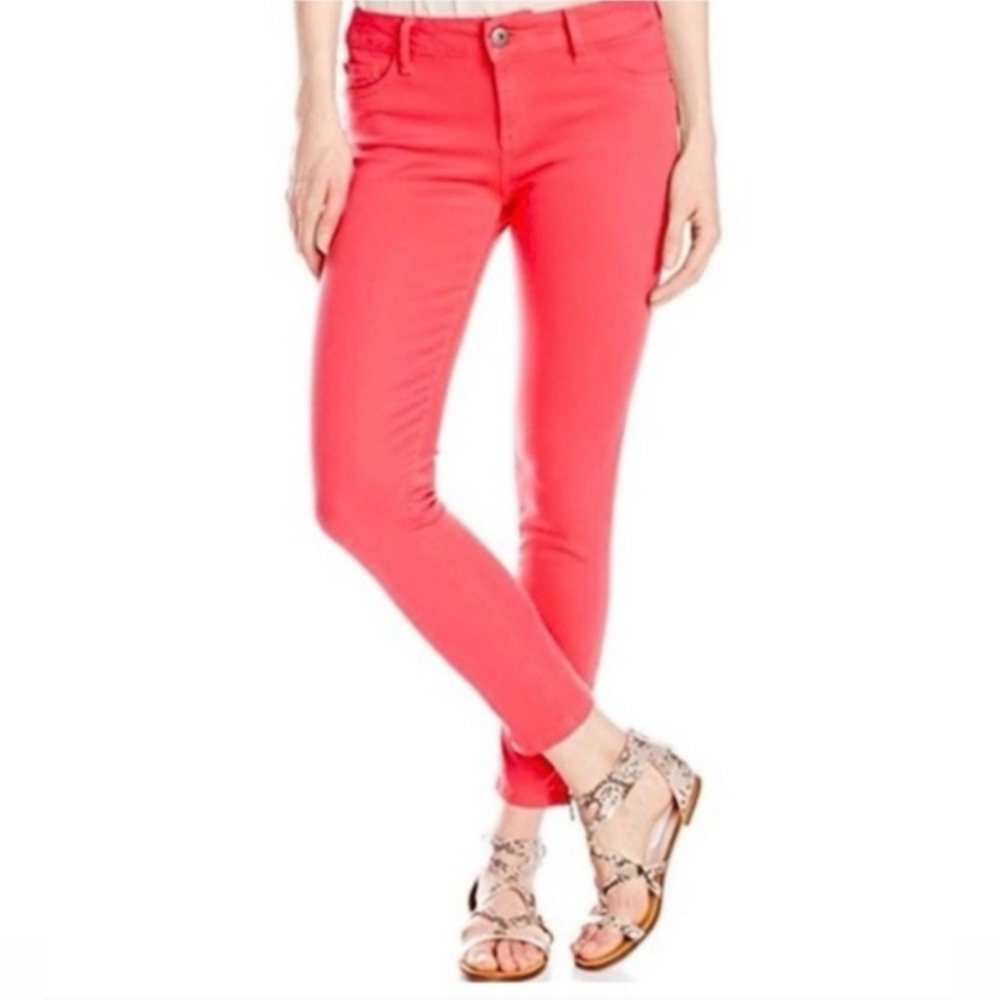 Chaser Coral Pink Ankle Zip Skinny Jeans Size M NWT